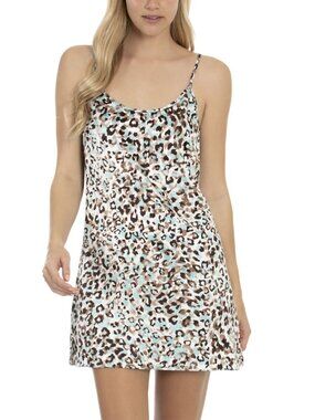 Midnight Bakery Womens Carmelita Animal Matte Satin Chemise